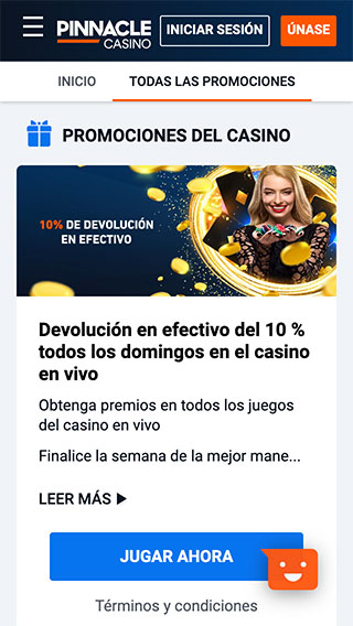 Pinnacle Promociones del Casino