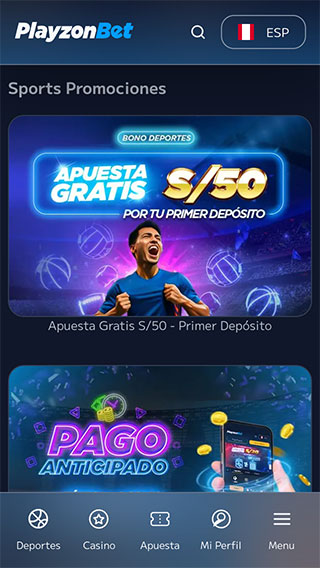 PlayzonBet Perú Bono Deportes