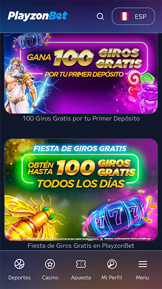 PlayzonBet Perú Bono Casino