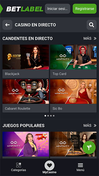 Betlabel Casino en Directo