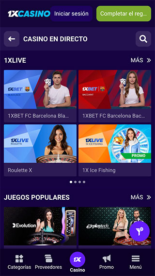 1xCasino Perú en Directo