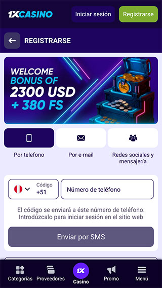 1xCasino Perú Regisrarse